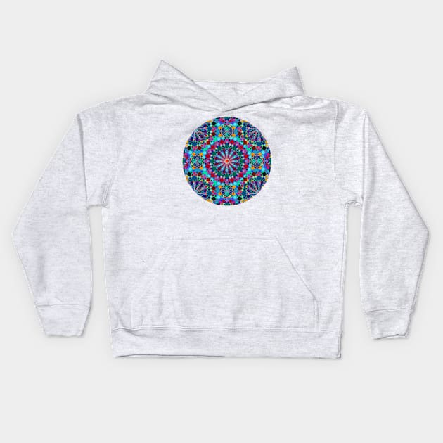 Colorful Geometric Mandala Kids Hoodie by aklara